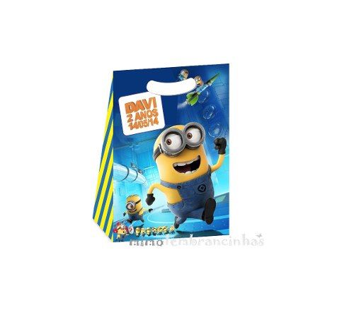 10 Sacola Minions, Qualquer Tema, Sacola Personalizada